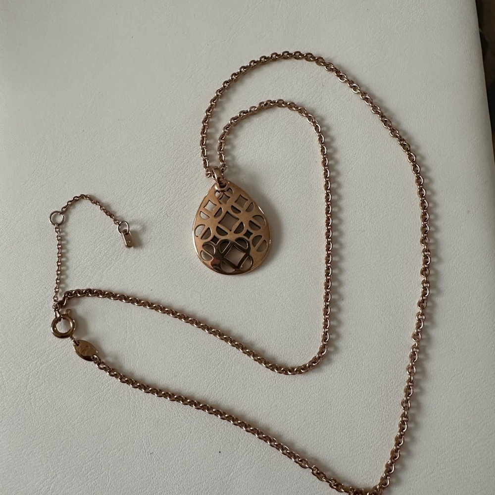 Fossil necklace rose gold steel plated